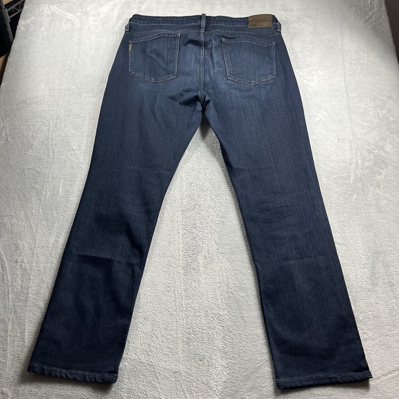 Paige Jeans Mens 38x30 Blue Federal Slim Straight Leg Stretch Dark Wash Denim - Picture 9 of 11